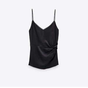 Zara | Black Satin Top